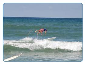 Sporting activities on the Atlantic surf near Biarritz