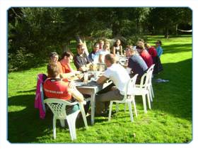 German National Rowing Eight Crew at dinner